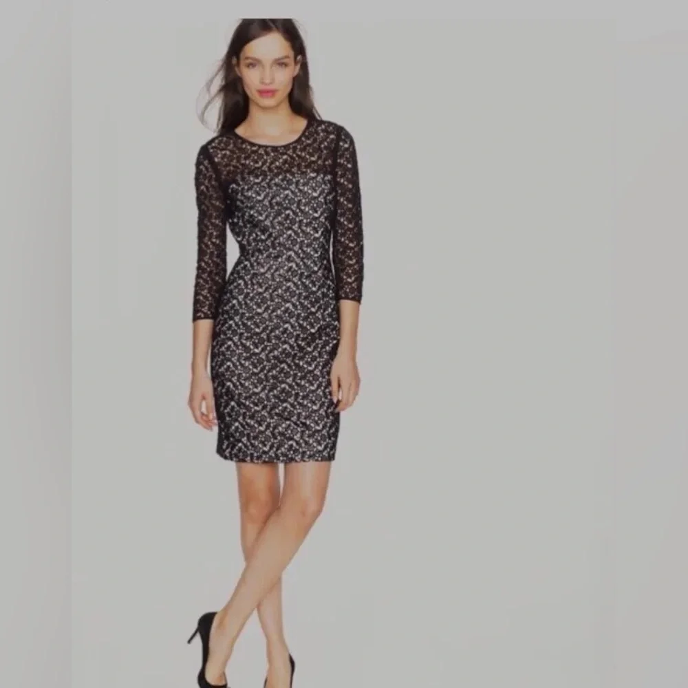 J. Crew collection black lace dress